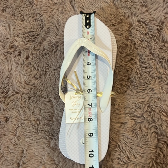 White plain flip flops sandals Dancing shoes take off heels to dance size 9-10 L - Picture 10 of 10